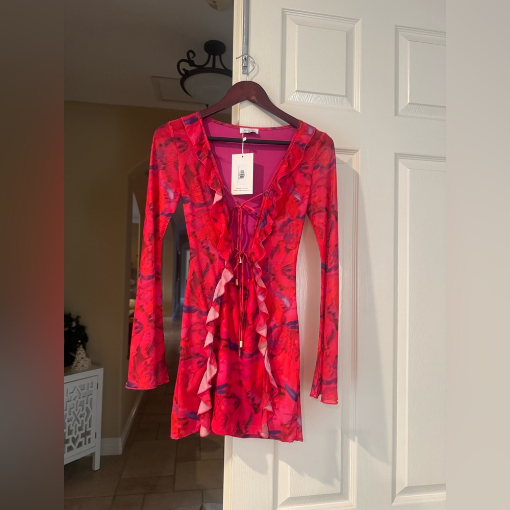 Outcast Ally mini dress in pink La Luna - Picture 3 of 8